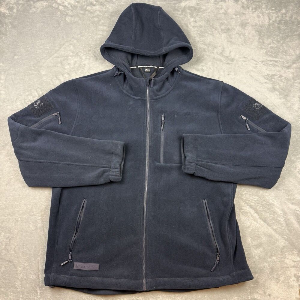 BAERSkin Tactical Hoodie 4.0 Men’s XL Navy Blue Full Zip Fleece Jacket